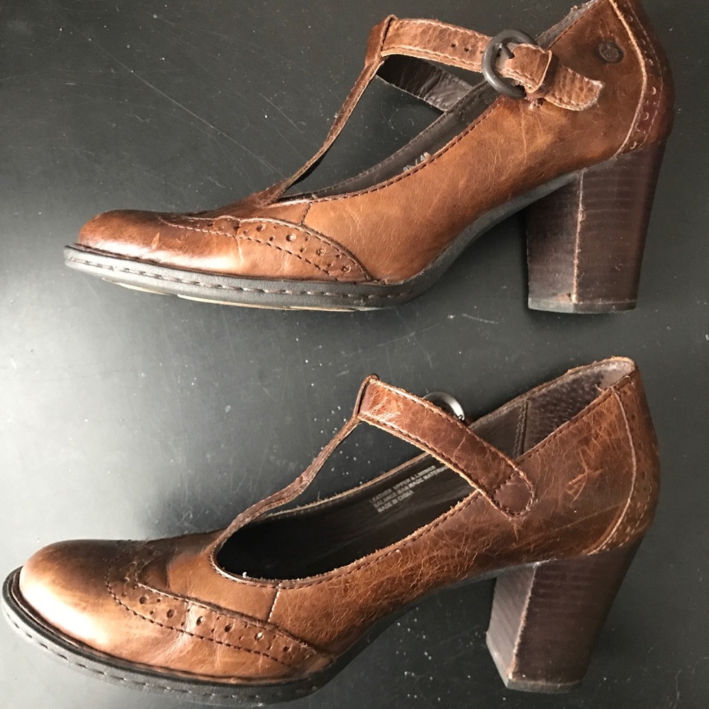 Vintage BORN leather high heel Mary Jane Size 8.5 - Picture 3 of 7